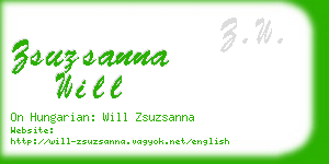 zsuzsanna will business card